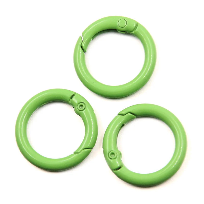 5-20pcs Colourful Spring O Rings Round Carabiner Key Ring