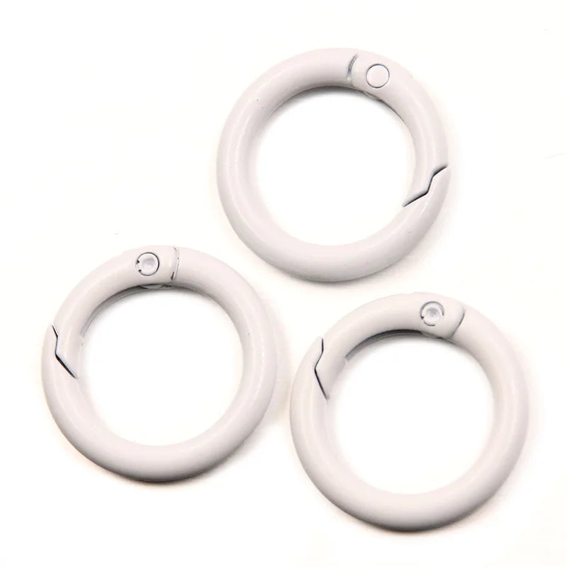 5-20pcs Colourful Spring O Rings Round Carabiner Key Ring