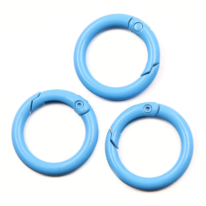5-20pcs Colourful Spring O Rings Round Carabiner Key Ring