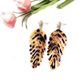 Minar Cute Colorful Resin Arcylic Leaf Drop Earrings