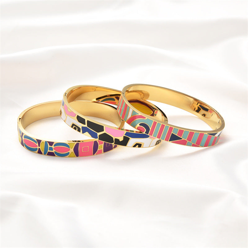 Stainless Steel Colourful Enamel Bracelet