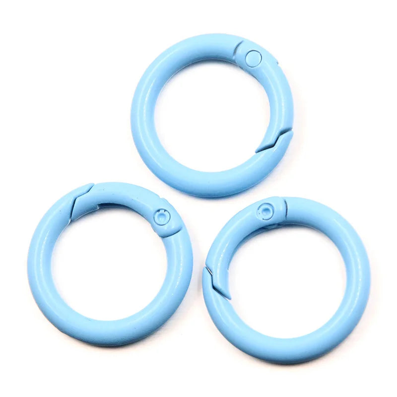 5-20pcs Colourful Spring O Rings Round Carabiner Key Ring