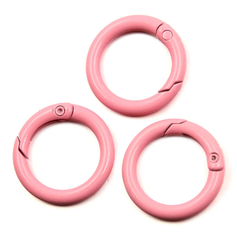 5-20pcs Colourful Spring O Rings Round Carabiner Key Ring