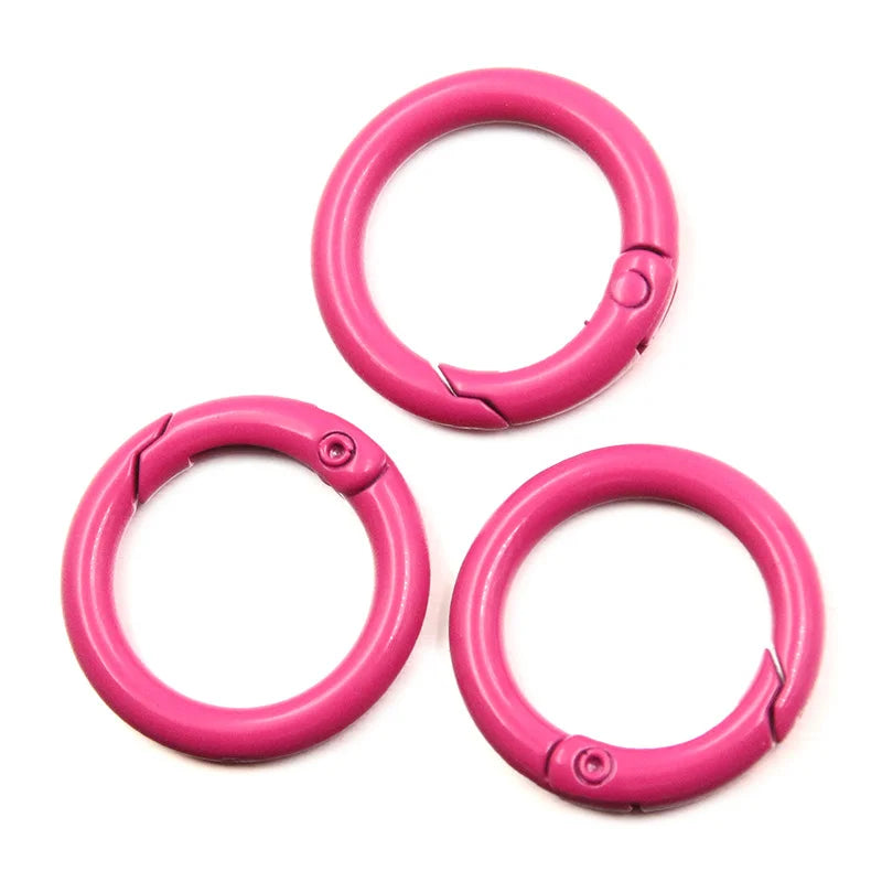5-20pcs Colourful Spring O Rings Round Carabiner Key Ring