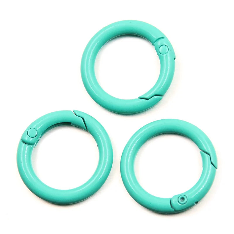 5-20pcs Colourful Spring O Rings Round Carabiner Key Ring