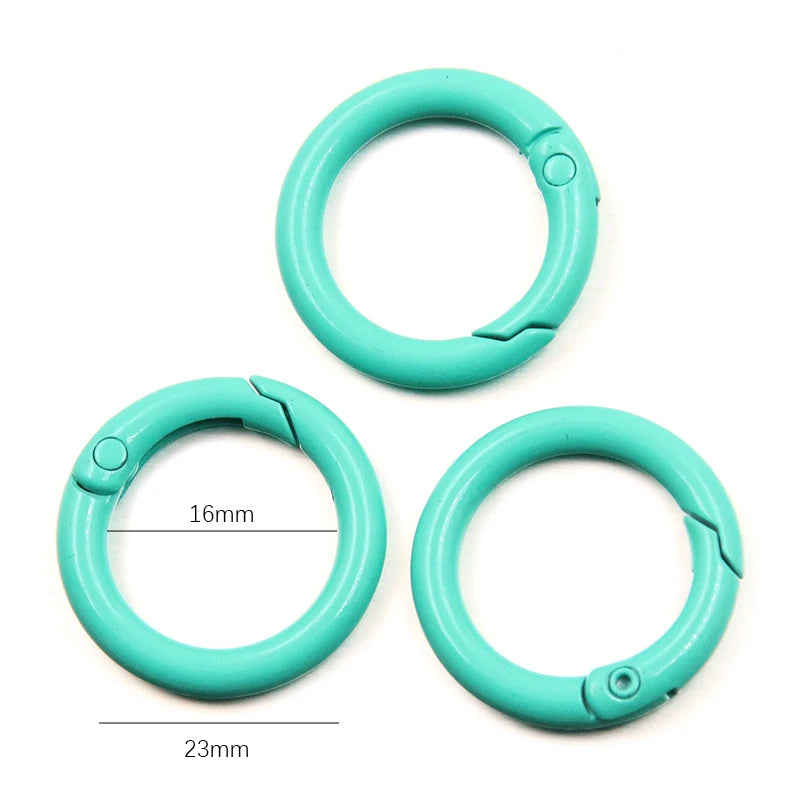 5-20pcs Colourful Spring O Rings Round Carabiner Key Ring